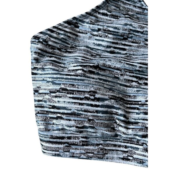 TYR Sports Bra Swim Top Tie Open Back Gray Blue Black Marled Size Small SAMPLE - Picture 2 of 9